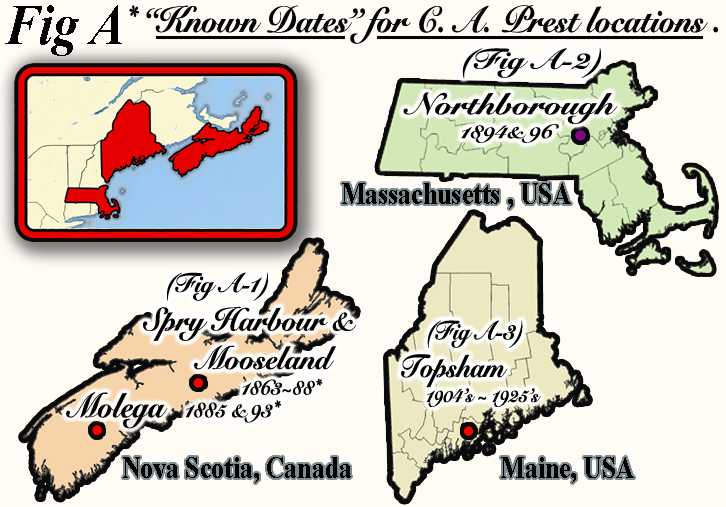 Known Locations where C. A. Prest Lived