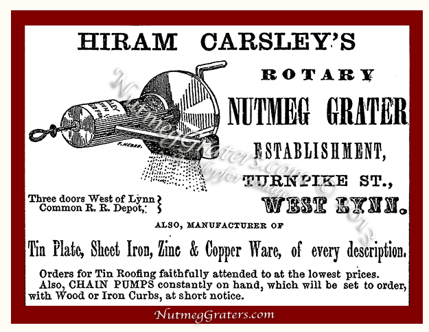 copyright Klopfer 2013 - NutmegGraters.Com - Hiram Carsley Nutmeg Grater