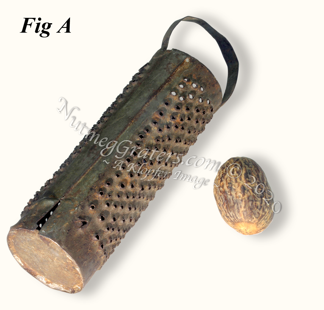 Tin Primitive Cylinder Basket Nutmeg Grater With Handle